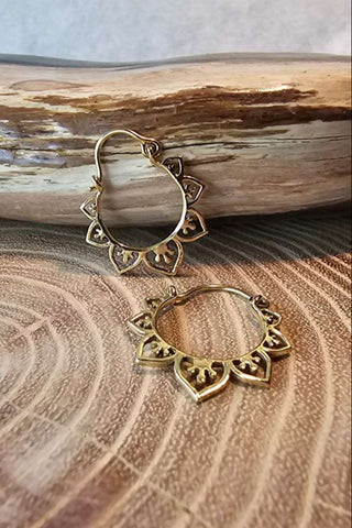 Heart Earrings Small Brass