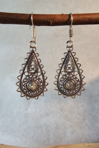 Sky Earrings Silverplated Brass