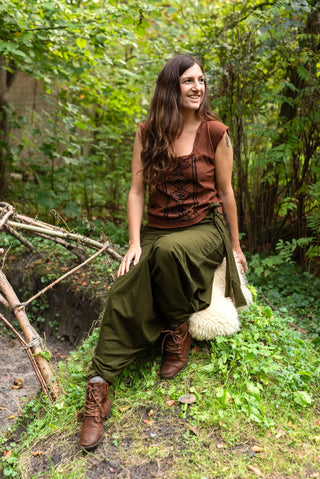 Zarin Pants with diamond-shaped block print