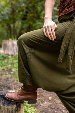 Zarin Pants with diamond-shaped block print