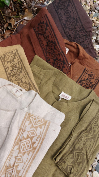 Anam Shirt With Blockprint