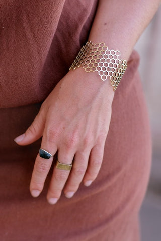 Honeycomb Bracelet Brass