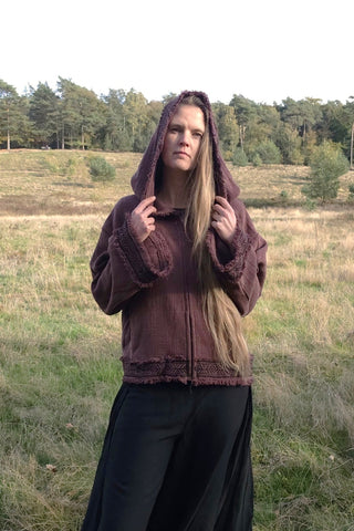 Flower Bomber Jacket Dark Brown