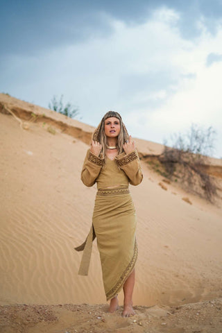 Raw Cotton Wrap Top Desert