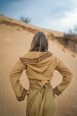 Raw Cotton Wrap Top Desert