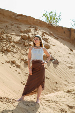 Veda Wrap Skirt Earth