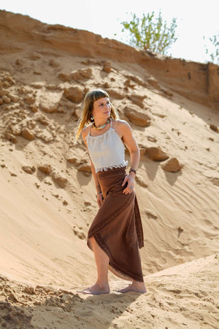 Veda Wrap Skirt Earth