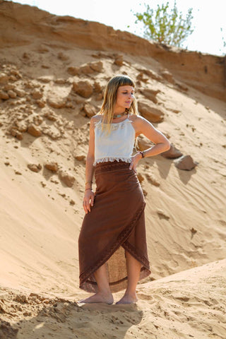 Veda Wrap Skirt Earth