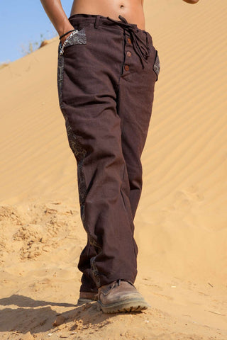 Handloom Pants Dark Brown