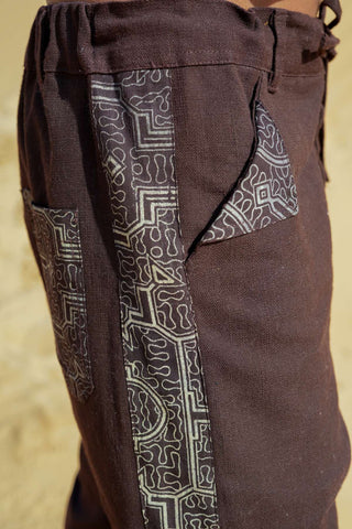 Handloom Pants Dark Brown