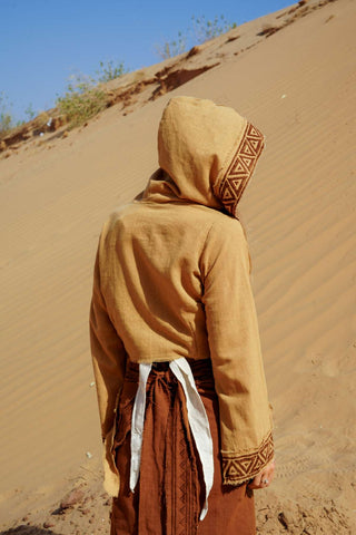 Raw Cotton Wrap Top Desert