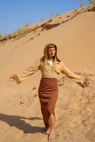 Raw Cotton Wrap Top Desert