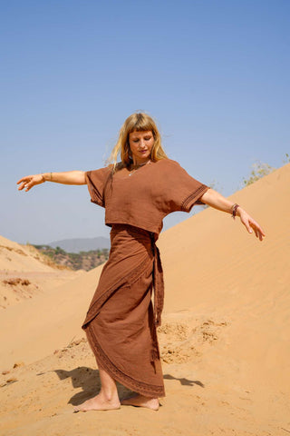 Veda Wrap Skirt Earth