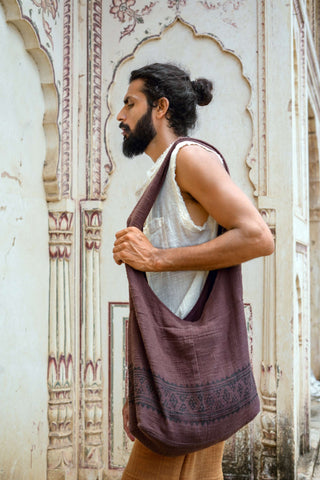 Raw Bugala Cotton Bag Dark Brown