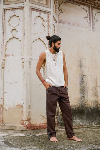 Handloom Pants Dark Brown