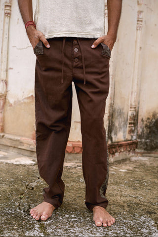 Handloom Pants Dark Brown