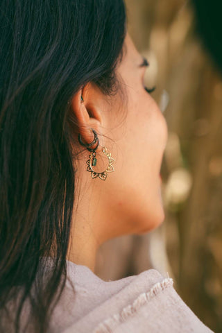 Heart Earrings Small Brass
