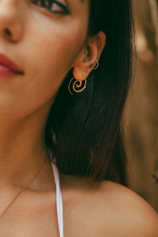 Spiral Earrings Small Brass