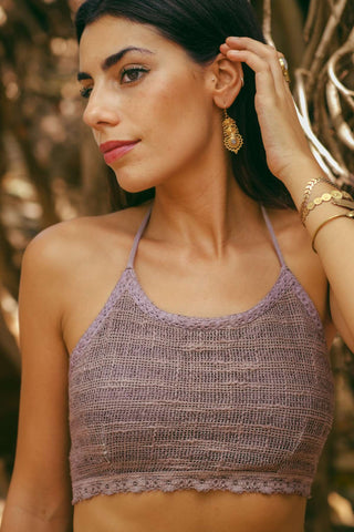 Trinity Stone Earrings Brass