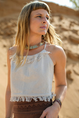 Flower Choker Brass