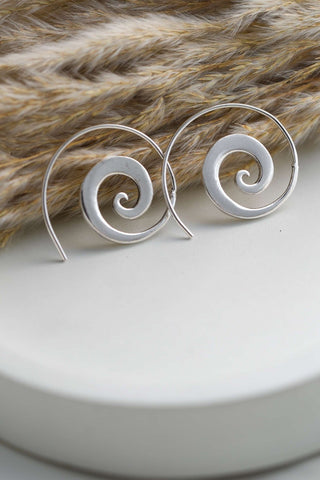 Silver Spiral Earrings