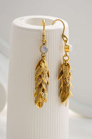 Aurora Leaves Earrings Brass