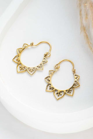Heart Earrings Small Brass