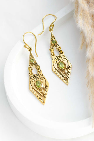 Zyara Stones Earrings Brass