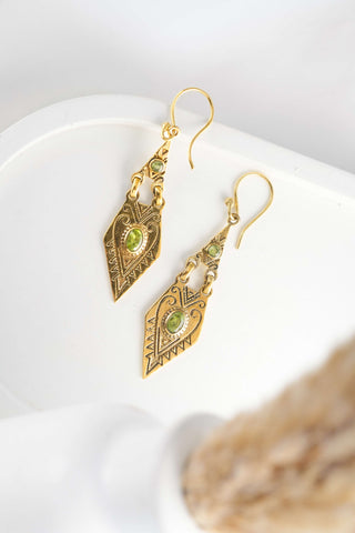 Zyara Stones Earrings Brass