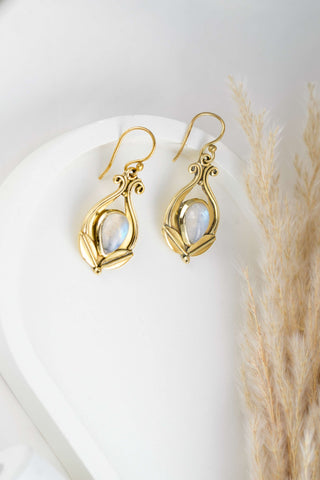 Lotus Earrings Brass