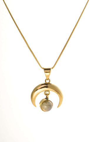 Crescent Moon Pendant Brass