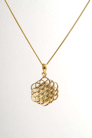 Flower of Life Pendant Brass
