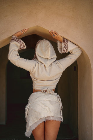 Raw Cotton Wrap Top Natural