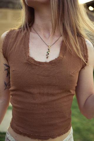 Solstice Lace-Up Top Earth