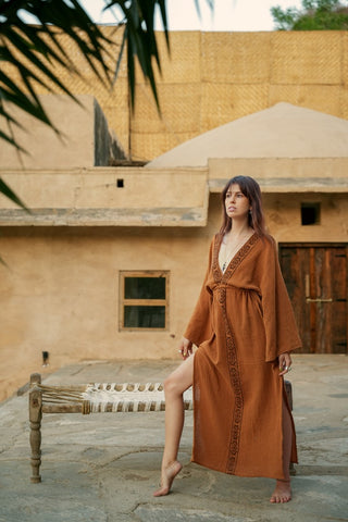 Hikari Kimono Dress Masala