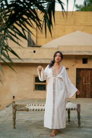 Hikari Kimono Dress Natural