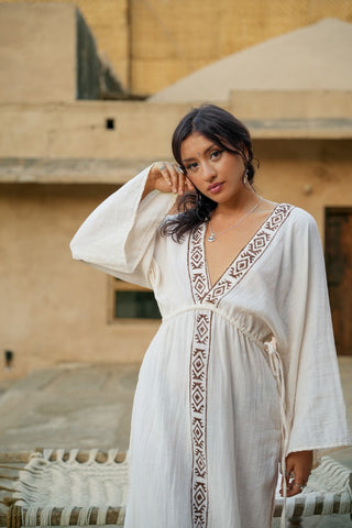 Hikari Kimono Dress Natural