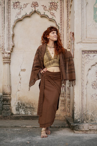 Veda Wrap Skirt Earth