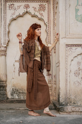 Veda Wrap Skirt Earth