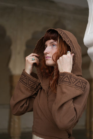 Raw Cotton Wrap Top Earth