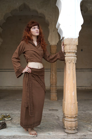 Veda Wrap Skirt Earth