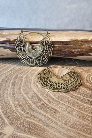 Wave Earrings Brass