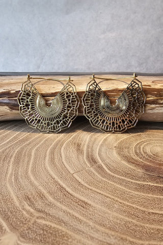 Wave Earrings Brass