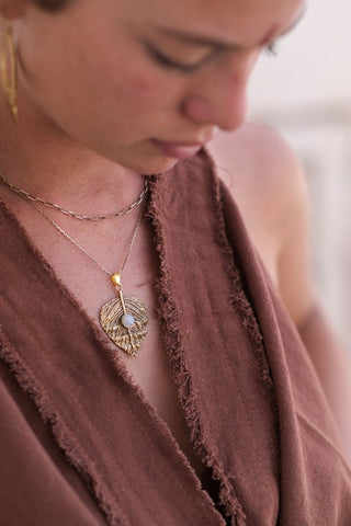 Leaf Pendant Brass