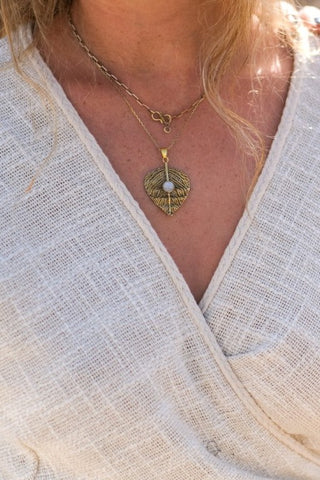 Leaf Pendant Brass