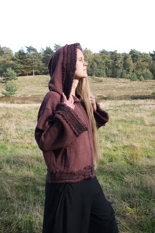 Flower Bomber Jacket Dark Brown