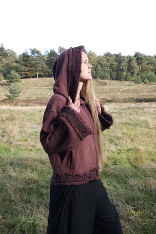 Flower Bomber Jacket Dark Brown