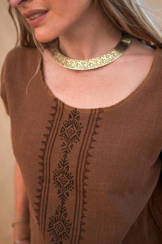 Flower Choker Brass