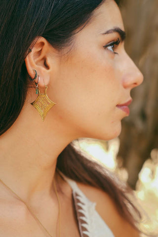 Kali Blossom Earrings Brass