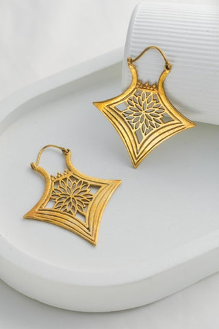Kali Blossom Earrings Brass